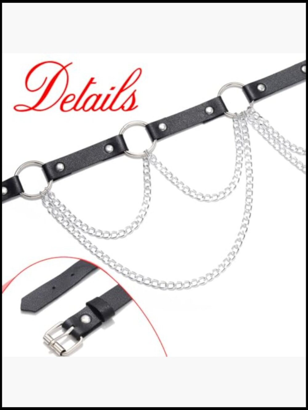 Chained Waist Belt Harness Fashion Punk Gothic Body Chain Adjustable - Picture 3 of 7